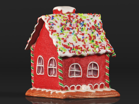 One Holiday Way Light Up Red Faux Gingerbread House Model do druku 3D