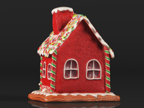 One Holiday Way Light Up Red Faux Gingerbread House Model do druku 3D