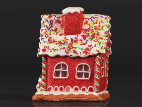One Holiday Way Light Up Red Faux Gingerbread House Model do druku 3D