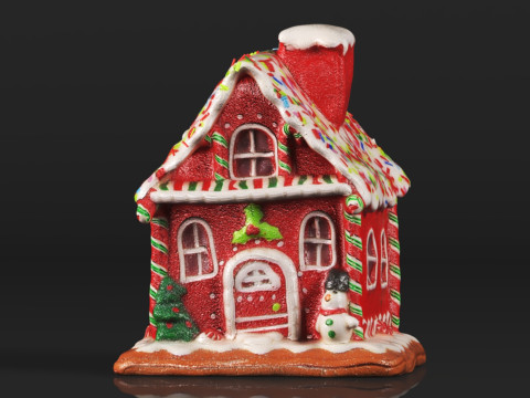 One Holiday Way Light Up Red Faux Gingerbread House Model do druku 3D