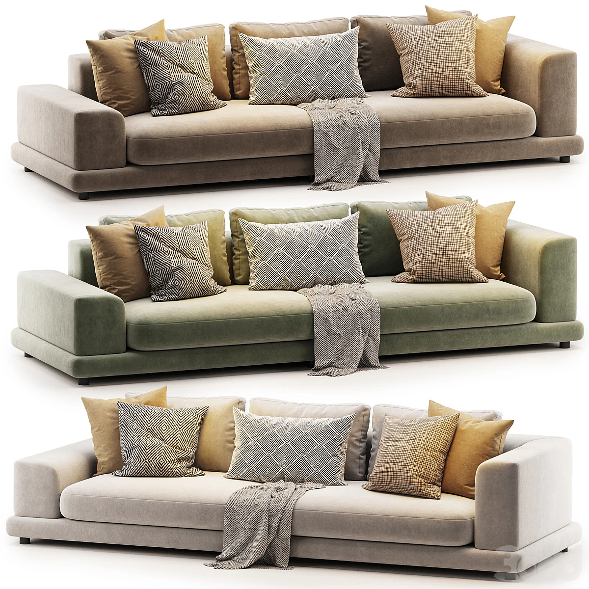 Sofa Angelo Italian 3D Model .c4d .max .obj .3ds .fbx .stl .blend 
