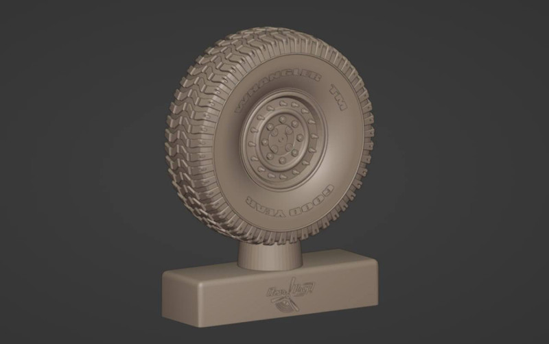 Wheel for HMMWV 165-65 3D Print Model .c4d .max .obj .3ds .fbx .stl .blend 
