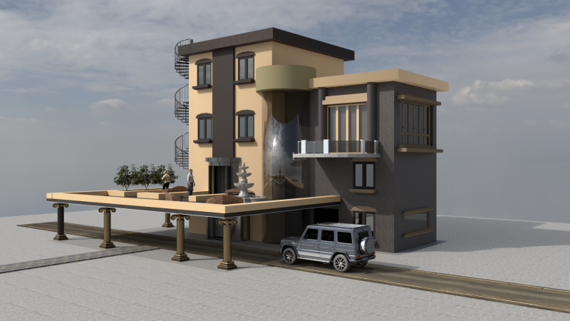 Apartment house 3Dモデル .c4d .max .obj .3ds .fbx .stl .blend