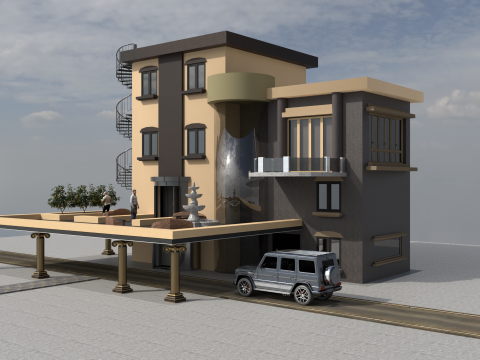Apartment house 3D मॉडल