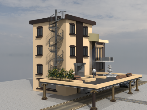 Apartment house 3Dモデル