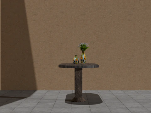 Wood table 3D Model