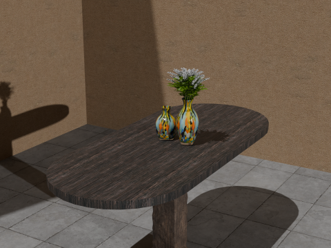 Wood table 3D मॉडल