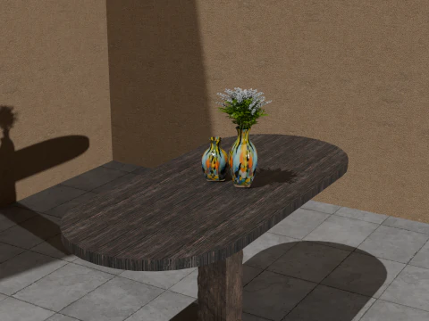 Wood table 3D Model
