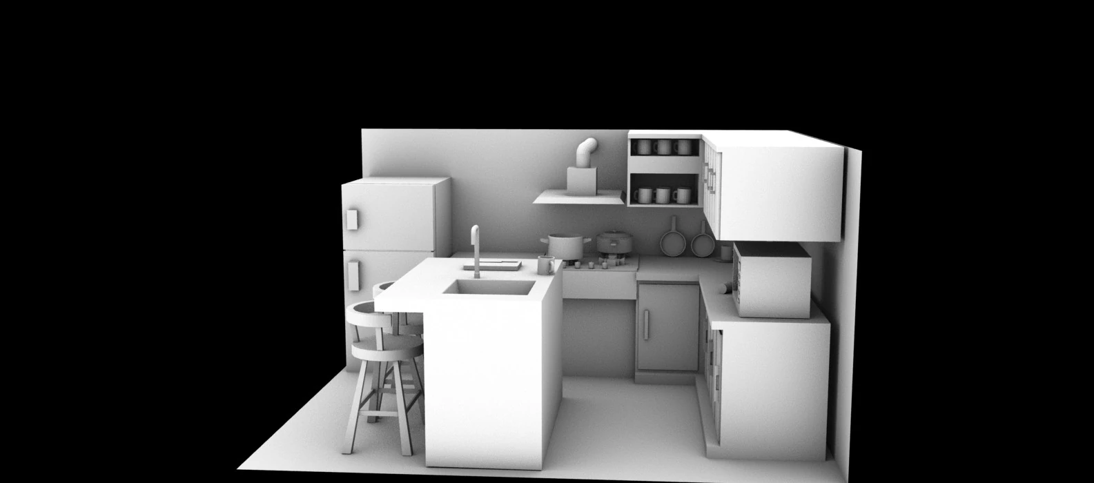 Modern Kitchen Design 3D Model .c4d .max .obj .3ds .fbx .stl .blend 