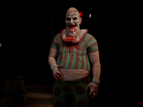 Scary Clown game character for Horror games 3D Модель