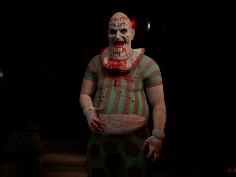 Scary Clown game character for Horror games 3D Model