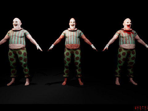 Scary Clown game character for Horror games 3D Модель