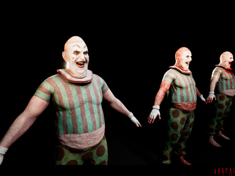 Scary Clown game character for Horror games 3D Модель