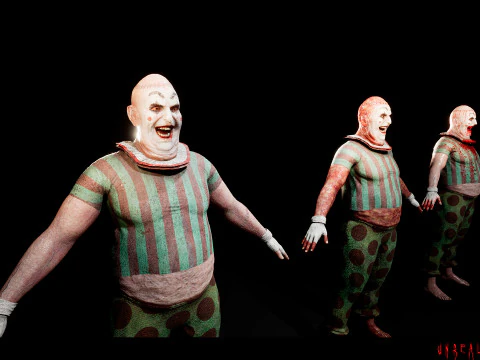 Scary Clown game character for Horror games 3D Model