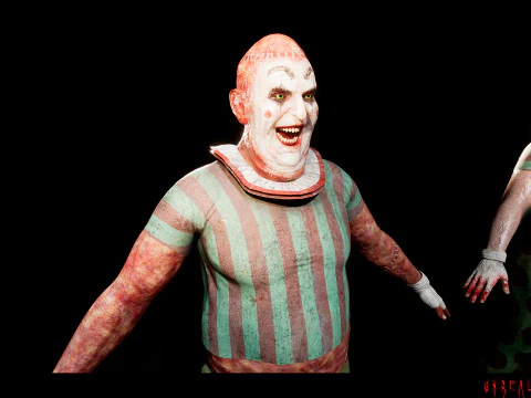 Scary Clown game character for Horror games 3D Model