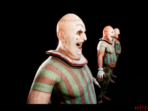 Scary Clown game character for Horror games 3D Model