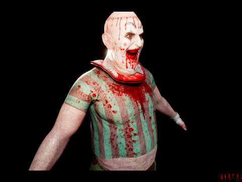 Scary Clown game character for Horror games 3D Модель