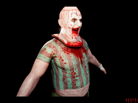 Scary Clown game character for Horror games 3D Model