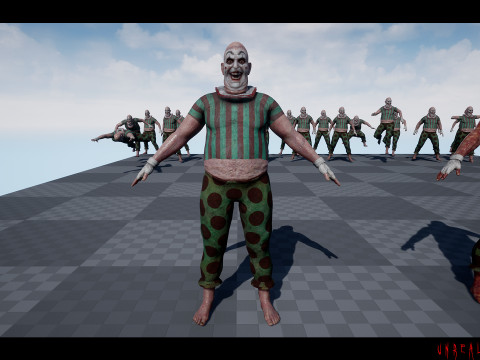 Scary Clown game character for Horror games 3D Модель