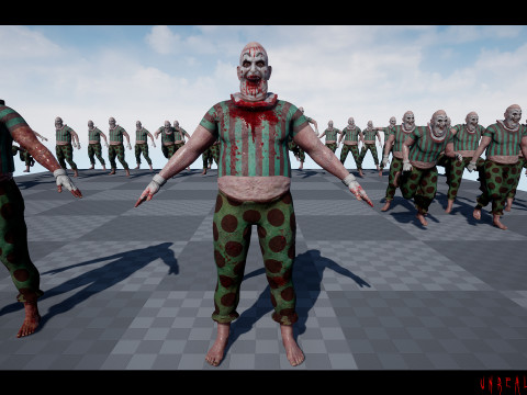 Scary Clown game character for Horror games 3D Модель