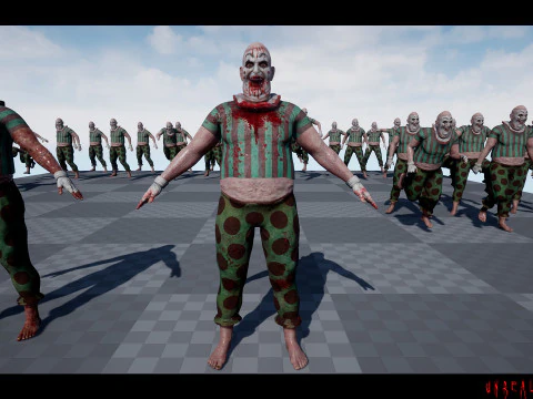 Scary Clown game character for Horror games 3D Model