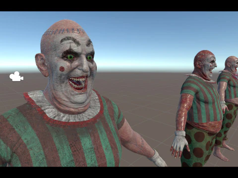 Scary Clown game character for Horror games 3D Model