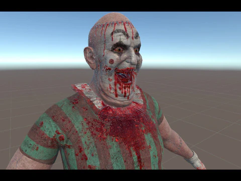 Scary Clown game character for Horror games 3D Model