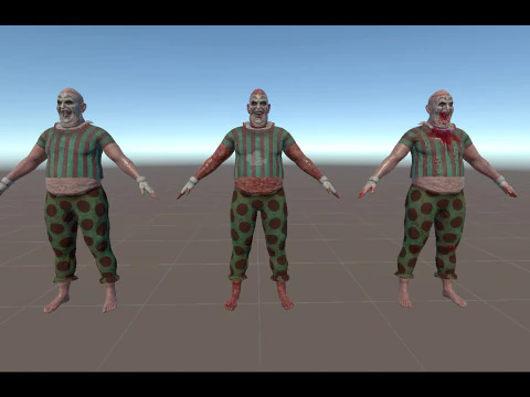 Scary Clown game character for Horror games 3D Model