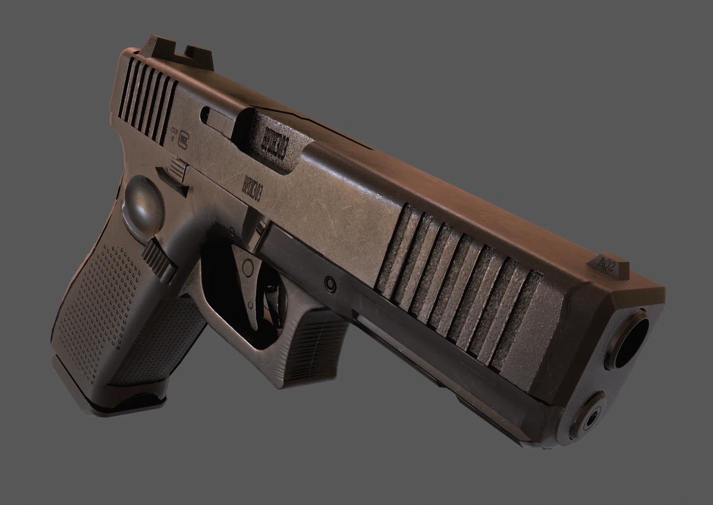 Pistola GLock 17 Gen 5 Modello 3D .c4d .max .obj .3ds .fbx .stl .blend 