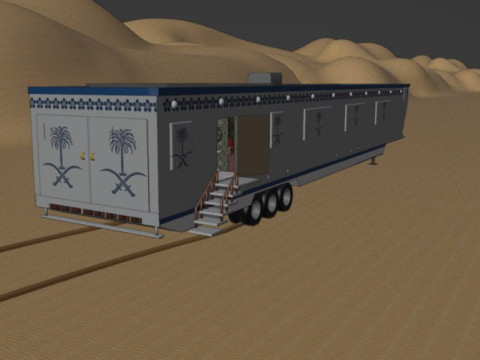 Mobile Trailer with Arabic Interior Design - 3D 모델