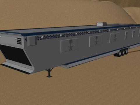 Mobile Trailer with Arabic Interior Design - Modello 3D
