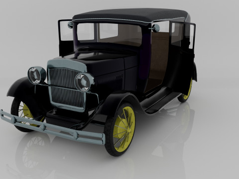 1928 Classic Car 3D Model