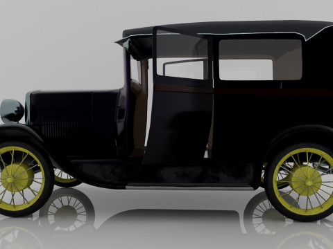 1928 Classic Car 3D Model