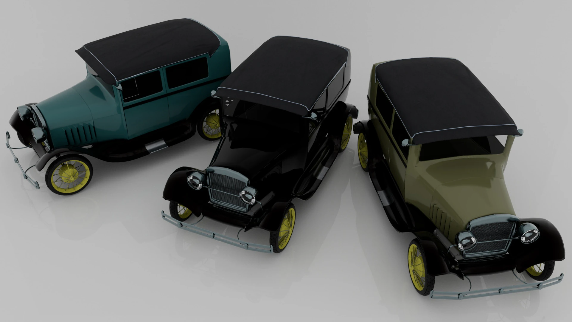 1928 Classic Car 3D Model .c4d .max .obj .3ds .fbx .stl .blend 