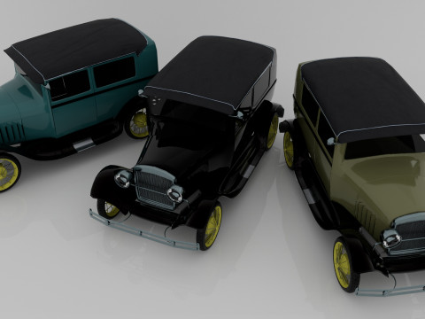 1928 Classic Car 3D Model