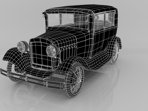 1928 Classic Car 3D Model