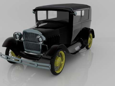 1928 Classic Car 3D Model