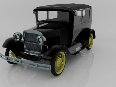1928 Classic Car 3D Model