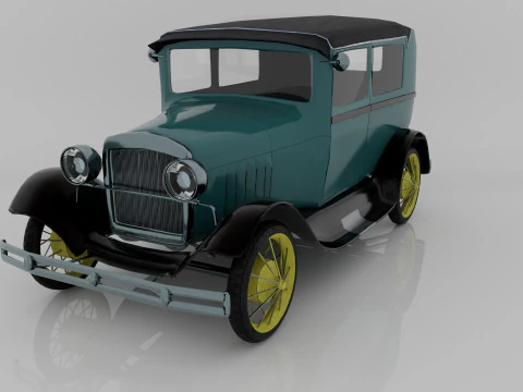 1928 Classic Car 3D Model