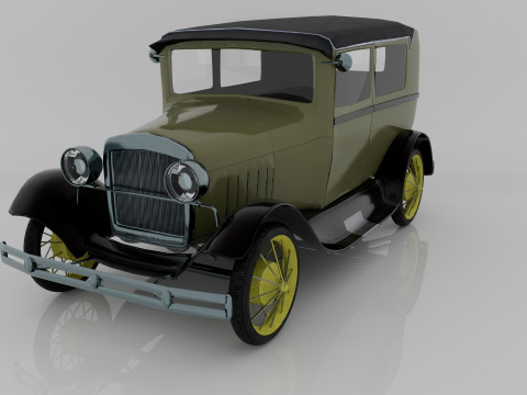 1928 Classic Car 3D Model