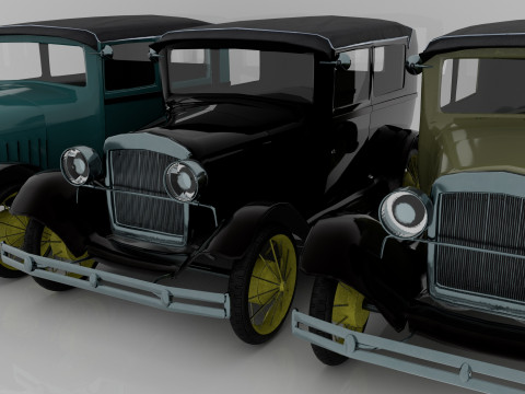 1928 Classic Car 3D Model