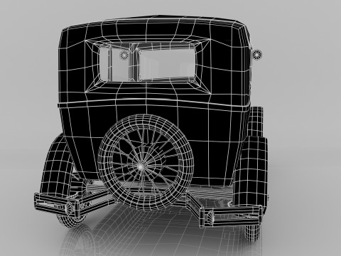 1928 Classic Car 3D Model