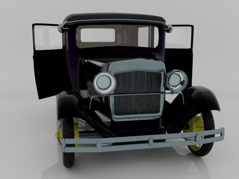 1928 Classic Car 3D Model