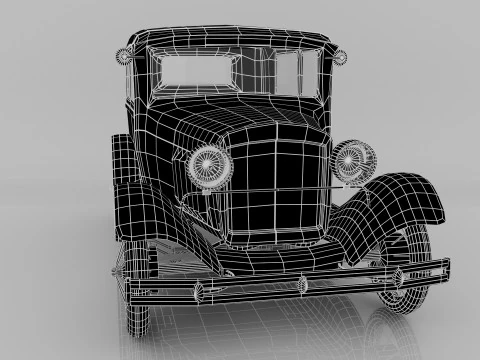 1928 Classic Car 3D Model