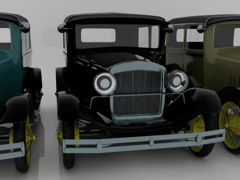 1928 Classic Car 3D Model