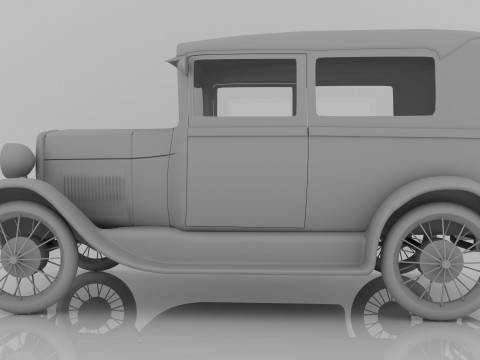 1928 Classic Car 3D Model