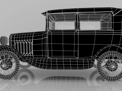 1928 Classic Car 3D Model