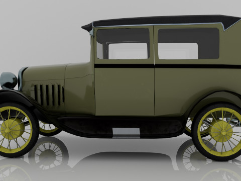 1928 Classic Car 3D Model