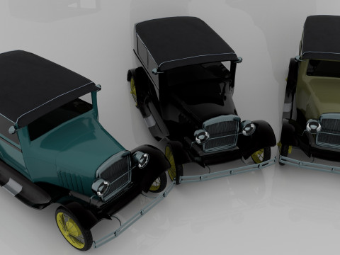 1928 Classic Car 3D Model