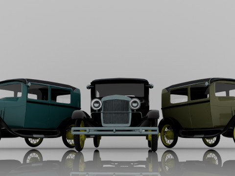 1928 Classic Car 3D Model